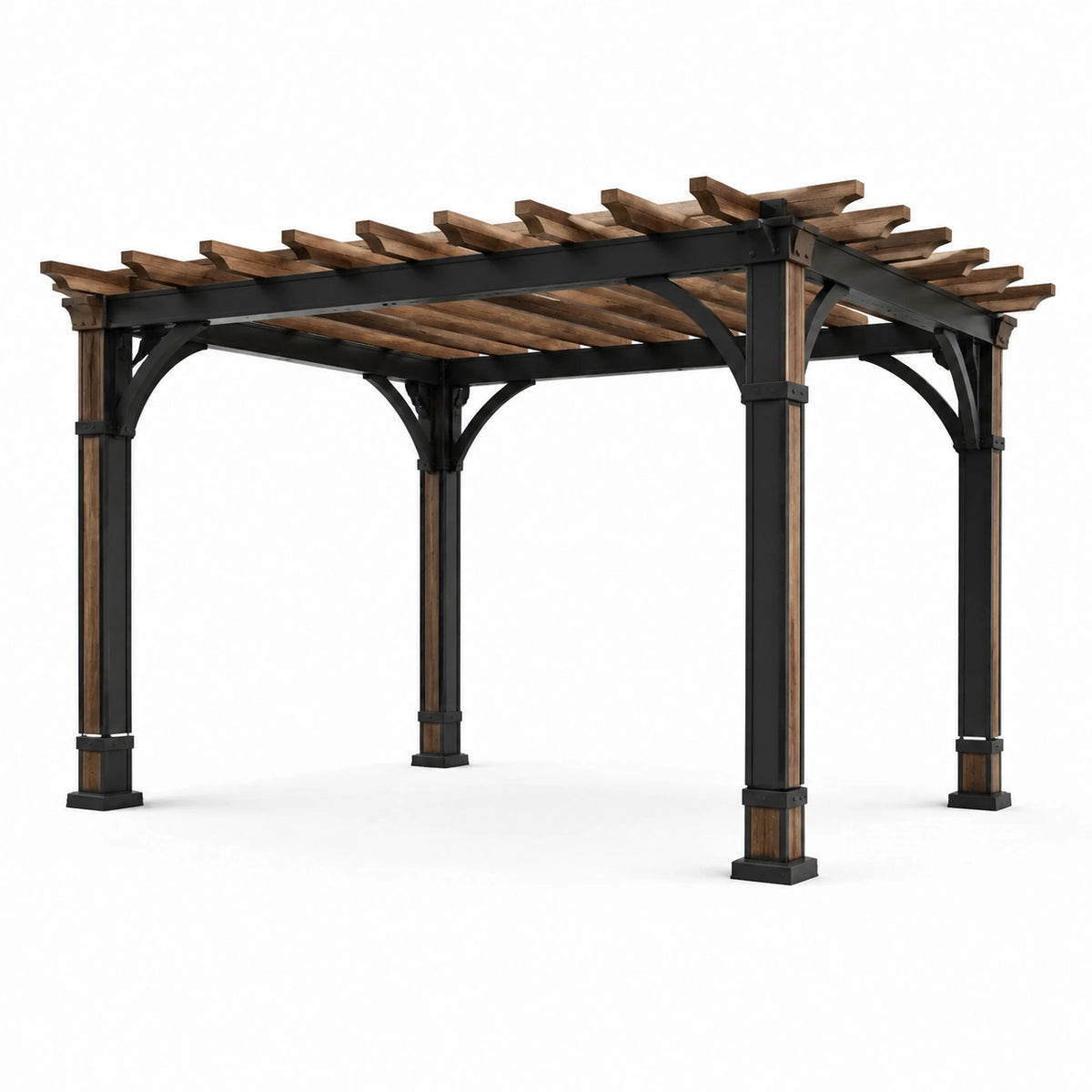 Pergola de Jardin en Bois et Métal 3x4 m