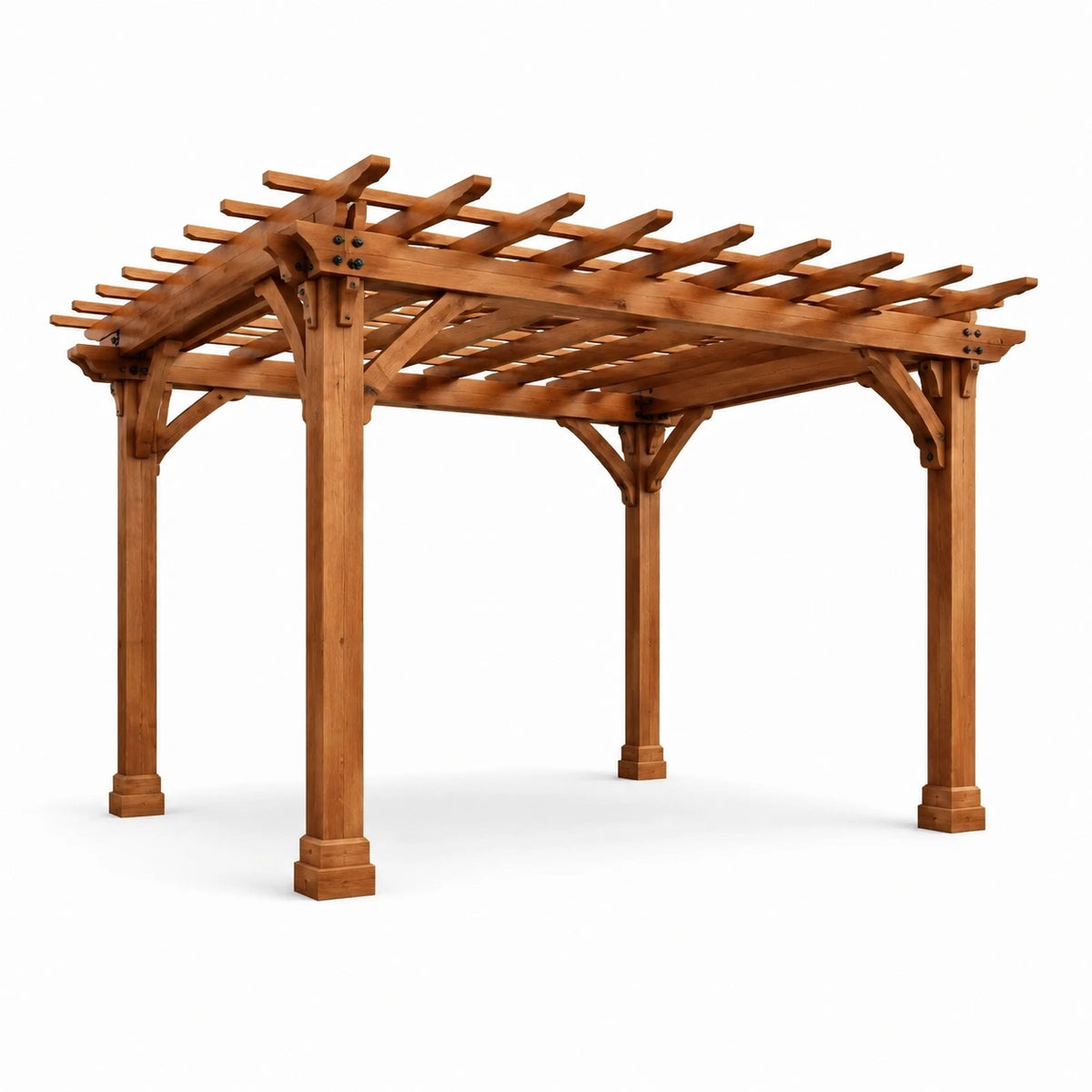 Pergola en bois de cèdre 300x400 cm couleur châtaigne