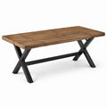 Table en bois avec pieds en métal noir 180 cm