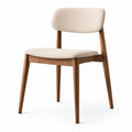 Chaise en bois avec siège en tissu beige 45x50x80 cm