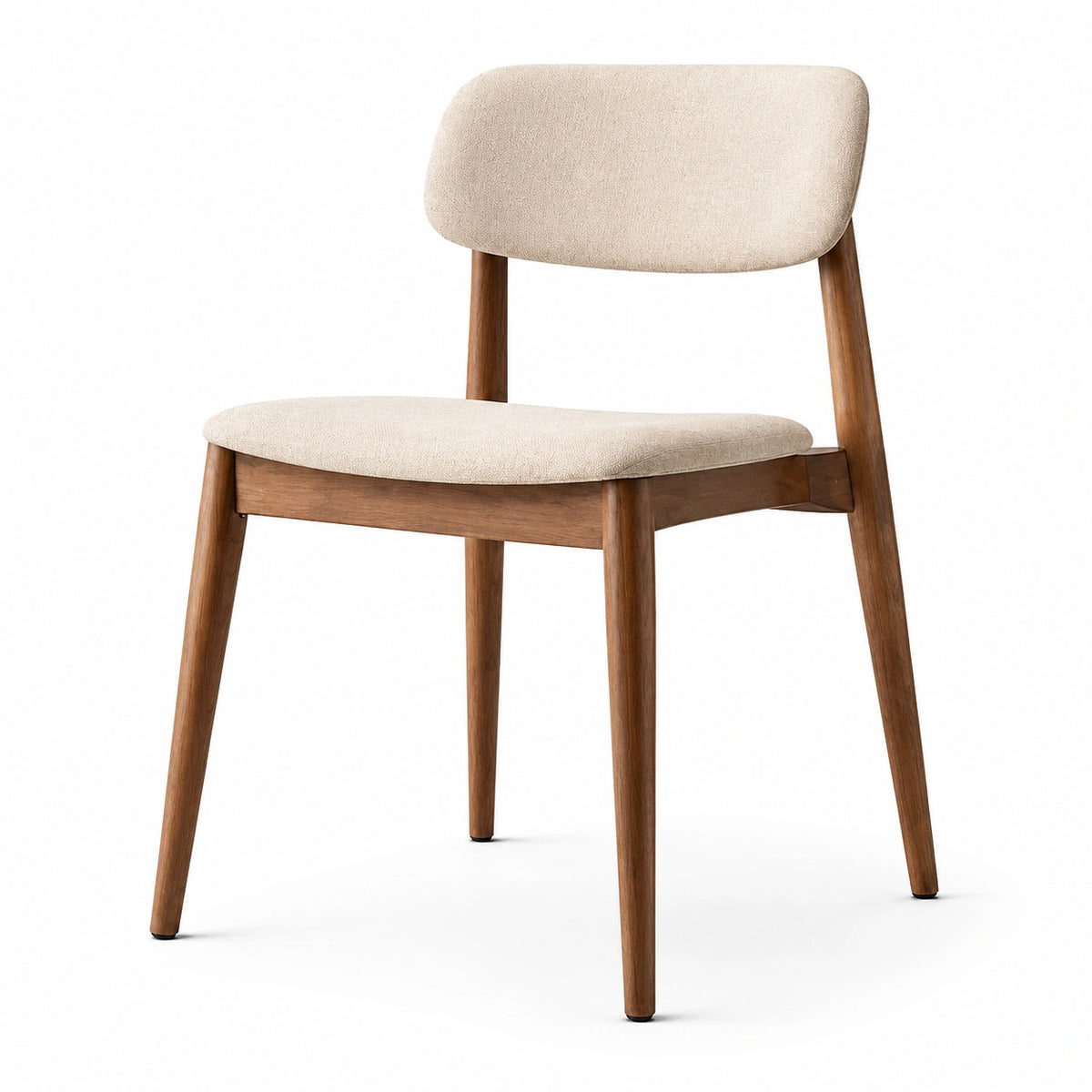 Chaise en bois avec siège en tissu beige 45x50x80 cm