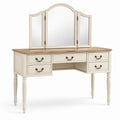 Coiffeuse en bois avec miroir triple et tiroirs