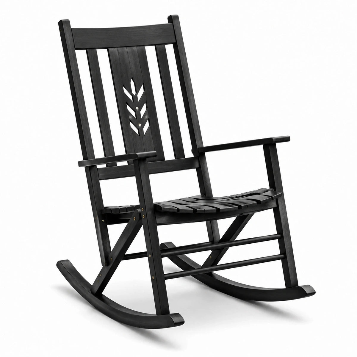 Chaise berçante en bois de hêtre noir